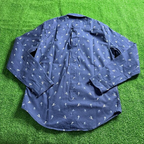 American Eagle Long Sleeve Button Down Seriously Soft Blue Skier Shirt Size S - Picture 8 of 11